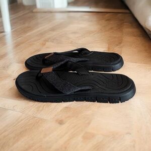 NWT Kuailu Men’s Comfort Flip Flops – Arch Support – Size 9 (EU 42) – Black/Tan